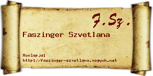 Faszinger Szvetlana névjegykártya